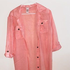 Oversized Dotti Swim Cover/ Blouse Coral Pink